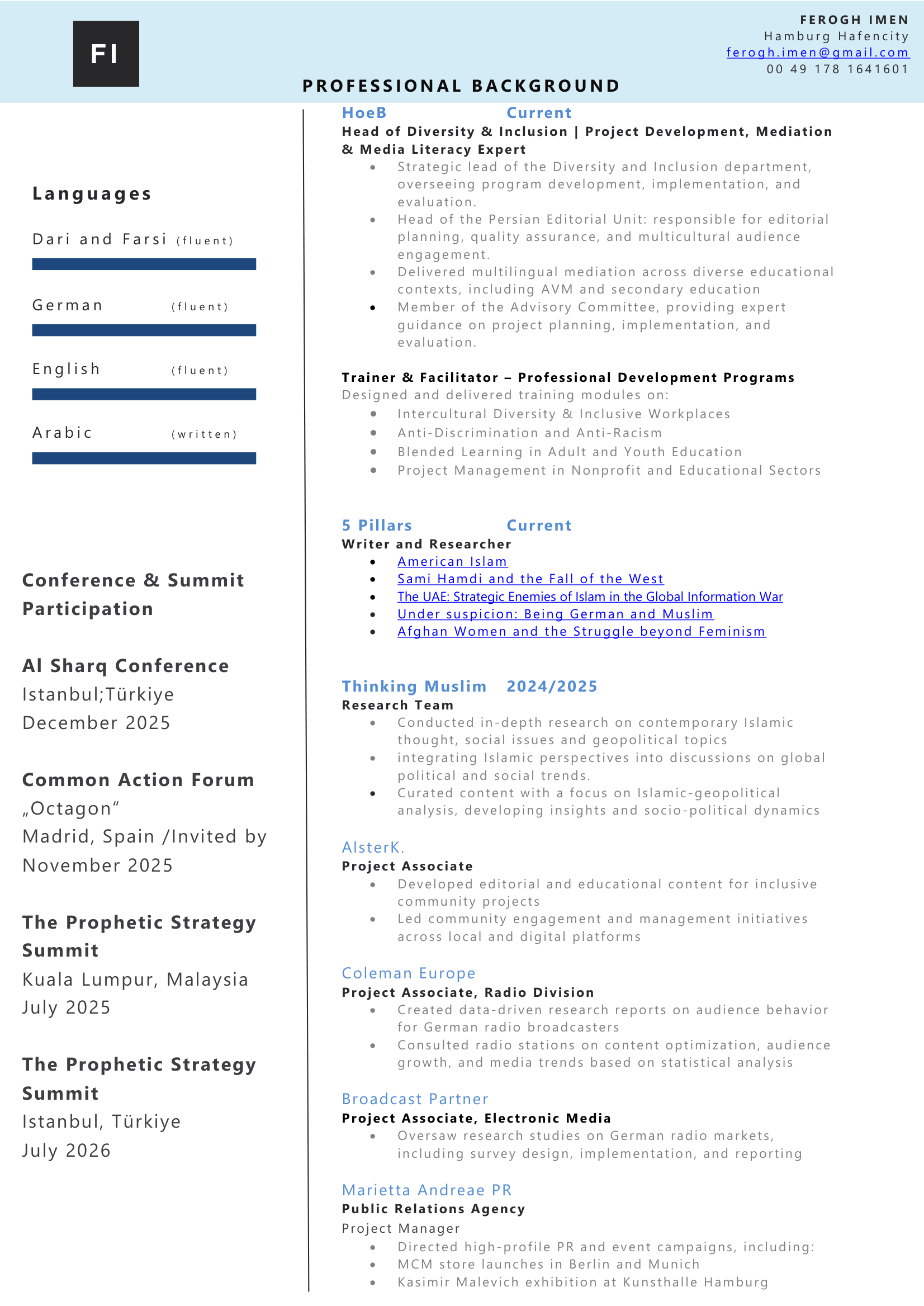 CV Page 2